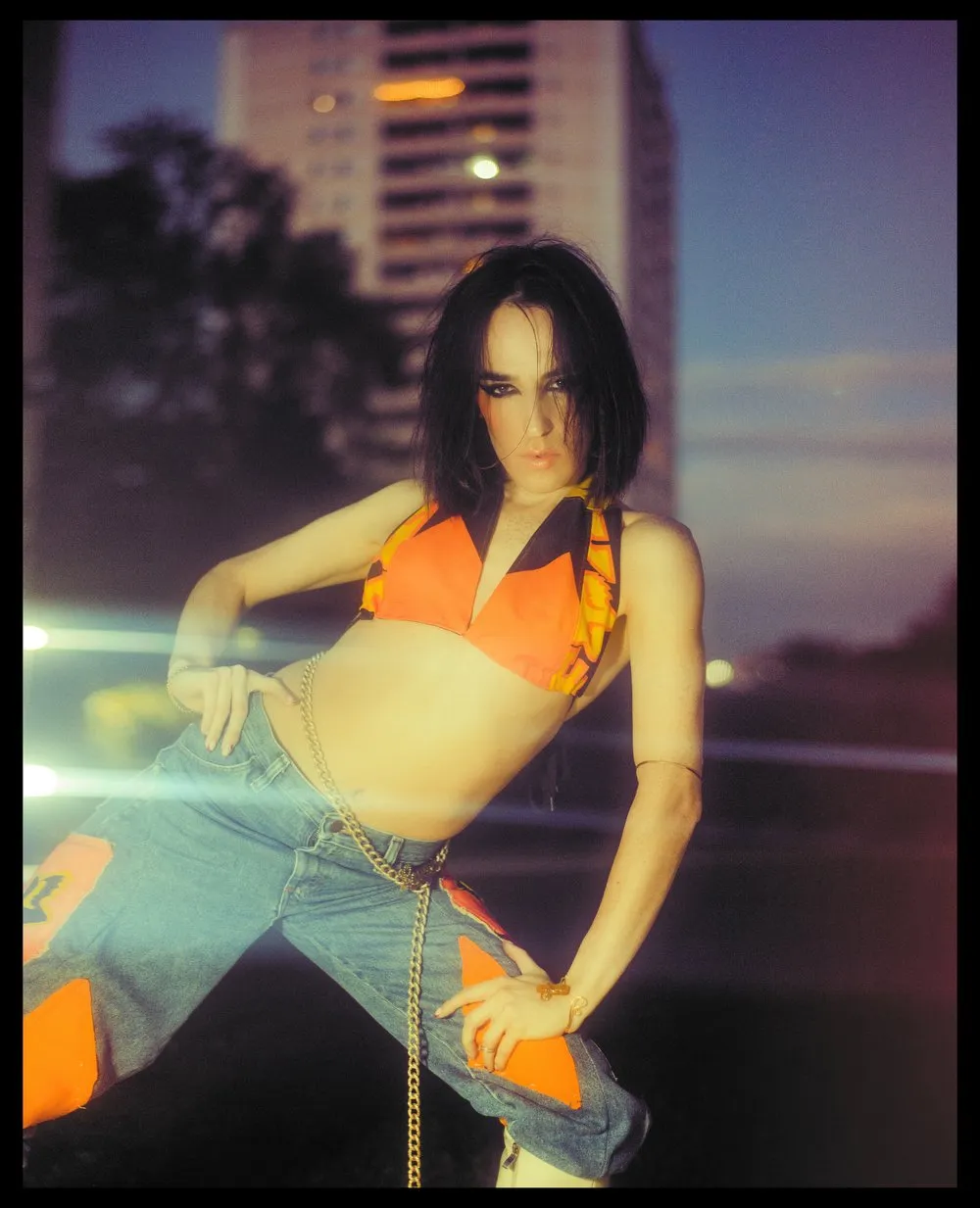 Portrait of Cerena in the night in Toronto